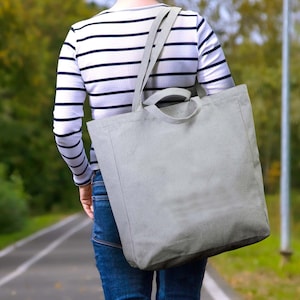 Large Capacity Tote Bag | Plain Shopping Bags in Australia | Stylish Polycotton Blank Bags | Fashion Two Size Handle Bag