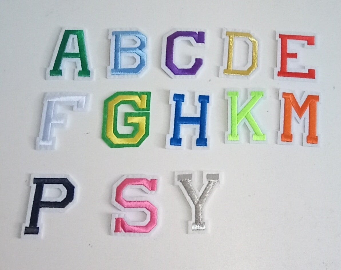 Letter Alphabet Patches Varsity Initial Patch |multi Colour Embroidered ...