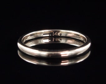 Size 5.5 Solid 14k White Gold Band