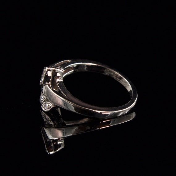 Size 6 Solid 10k White Gold and Diamond Ring - image 5