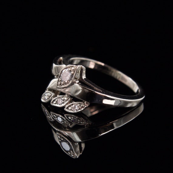 Size 6 Solid 10k White Gold and Diamond Ring - image 4