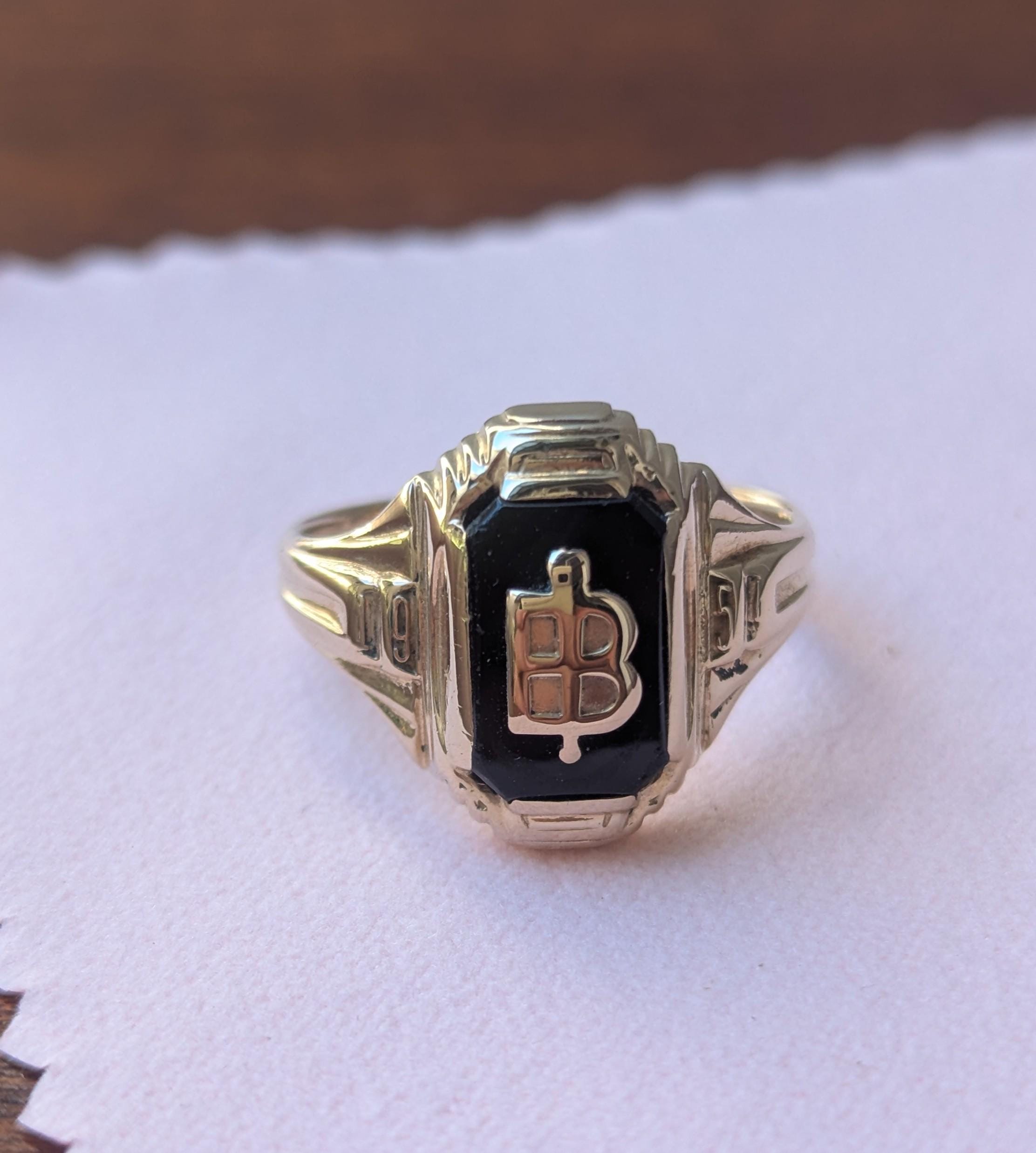 Size 8 1/4 Heavy Solid 10k Yellow Gold 1954 Class Ring - Etsy