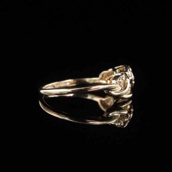 Size 5.25 Solid 10k Gold Coleman & Co Diamond Flo… - image 4