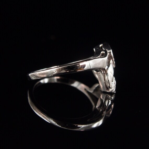 Size 6 Solid 10k White Gold and Diamond Ring - image 2