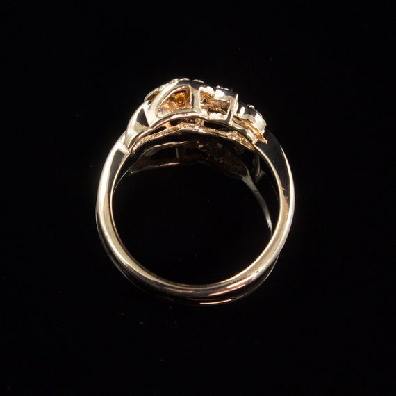 Size 5.25 Solid 10k Gold Coleman & Co Diamond Flo… - image 7