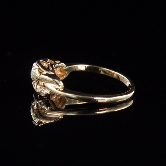 Size 5.25 Solid 10k Gold Coleman & Co Diamond Flo… - image 5