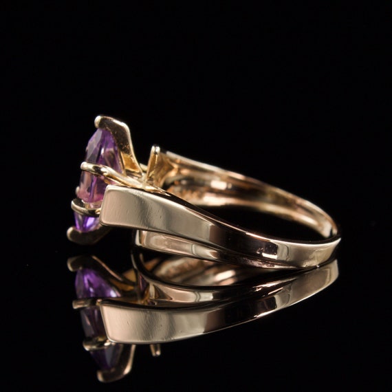 Size 5 3/4 Solid 14k Gold Amethyst Solitaire - image 5