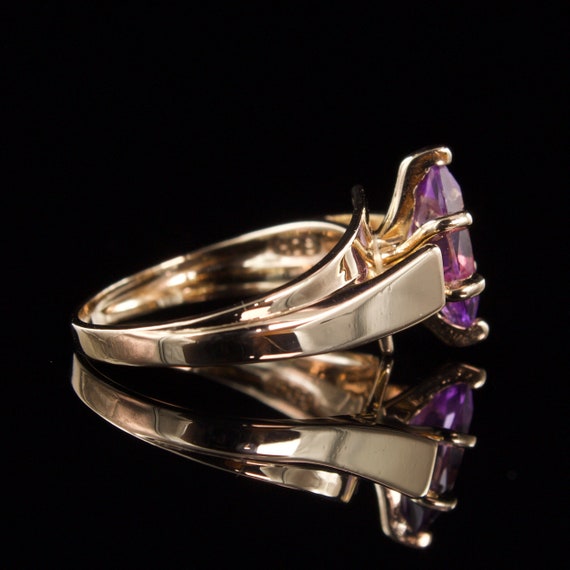 Size 5 3/4 Solid 14k Gold Amethyst Solitaire - image 2