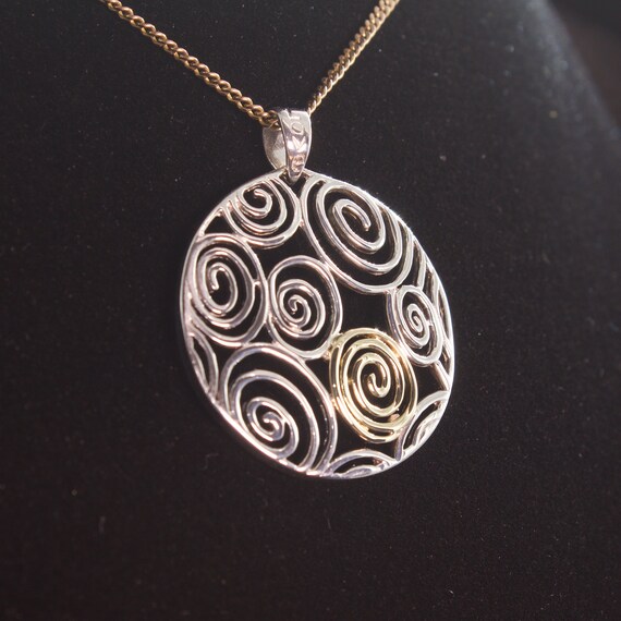 Solid Sterling Silver and Solid 10k Gold Large Sp… - image 2