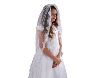 Lace Edge Mantilla First Communion Veil