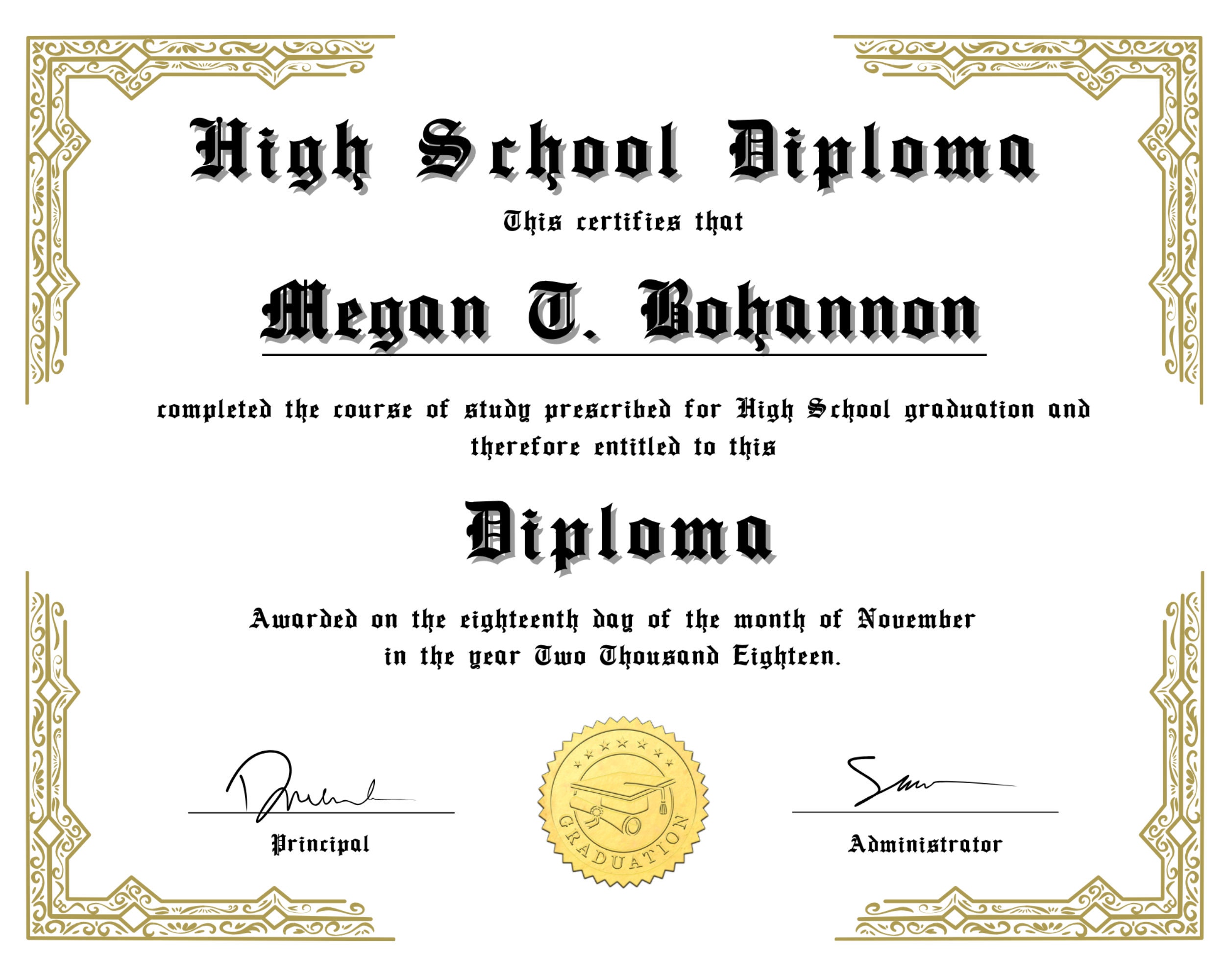 Editable High School Diploma, Printable Diploma Template, Homeschool ...