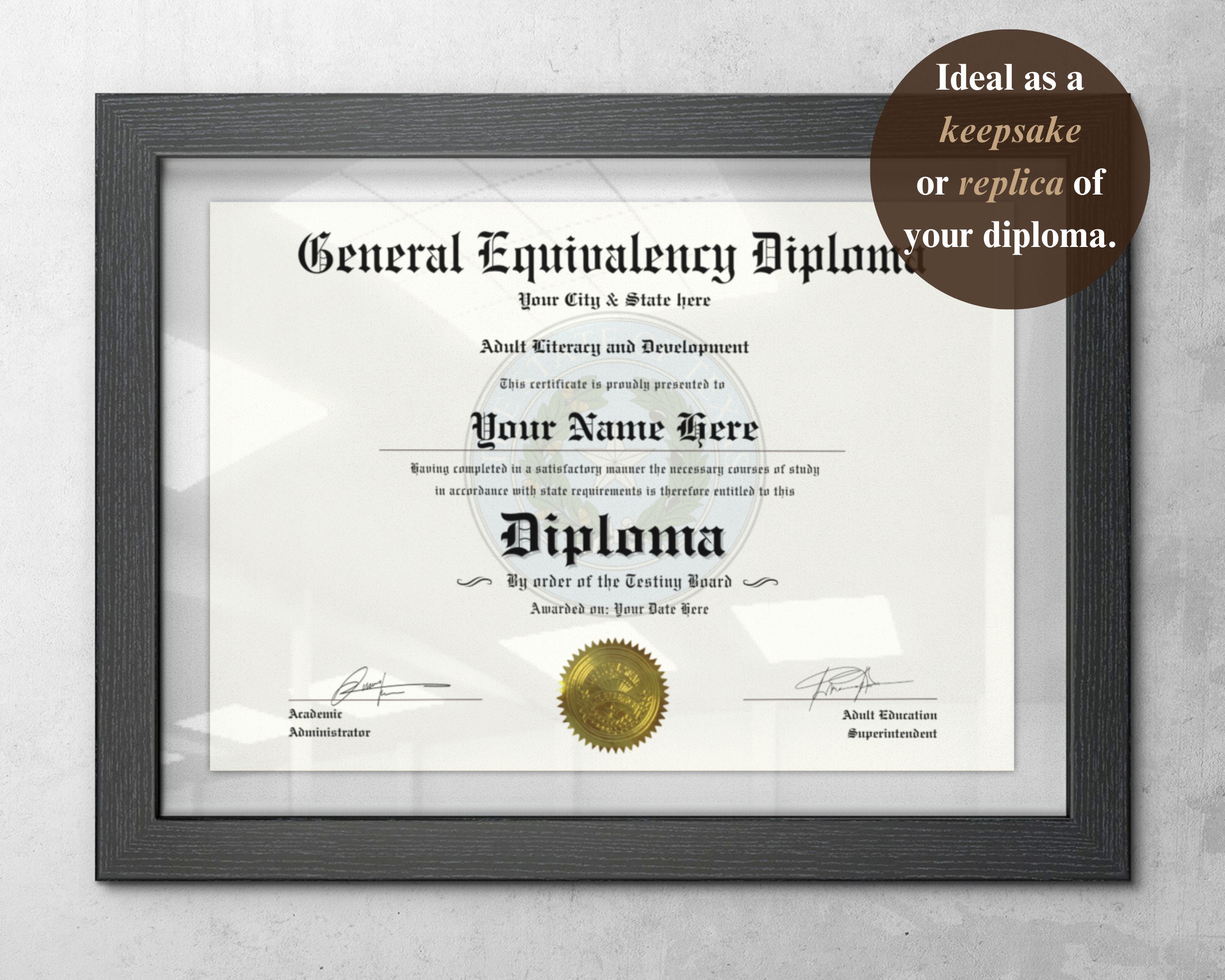 TEXAS GED Diploma Template With Seal Editable Template Printable TEXAS GED Diploma Template With Seal Editable Template Printable