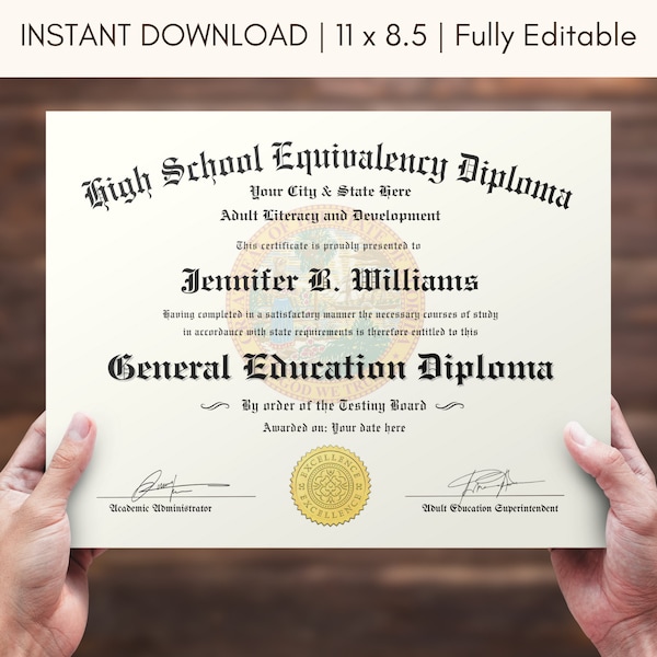 Custom Diploma Ged HighSchool Personalized Novelty Diploma High School Diploma Online General Education Diploma Get HS Diploma Online