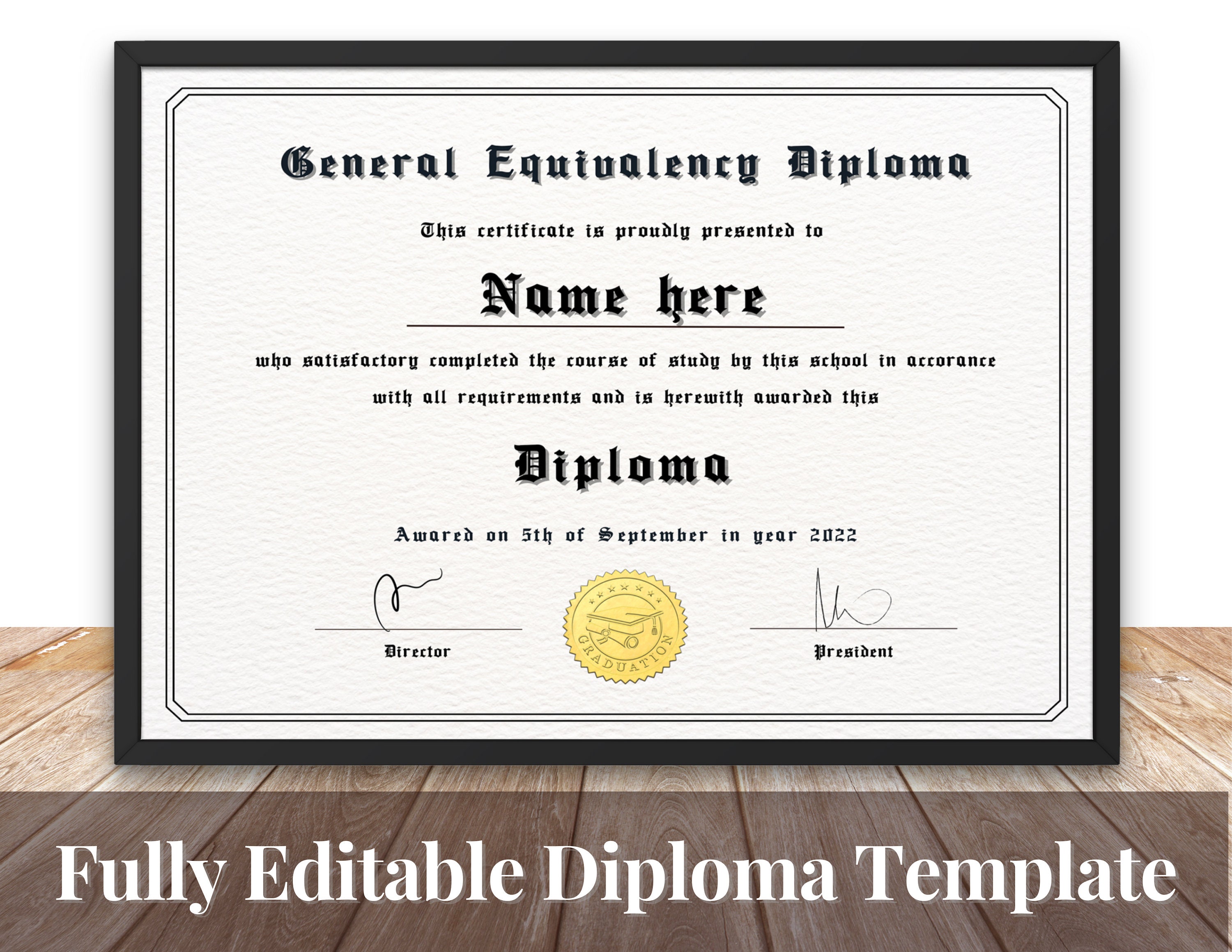 Printable High School Diploma College Diploma Template - Etsy