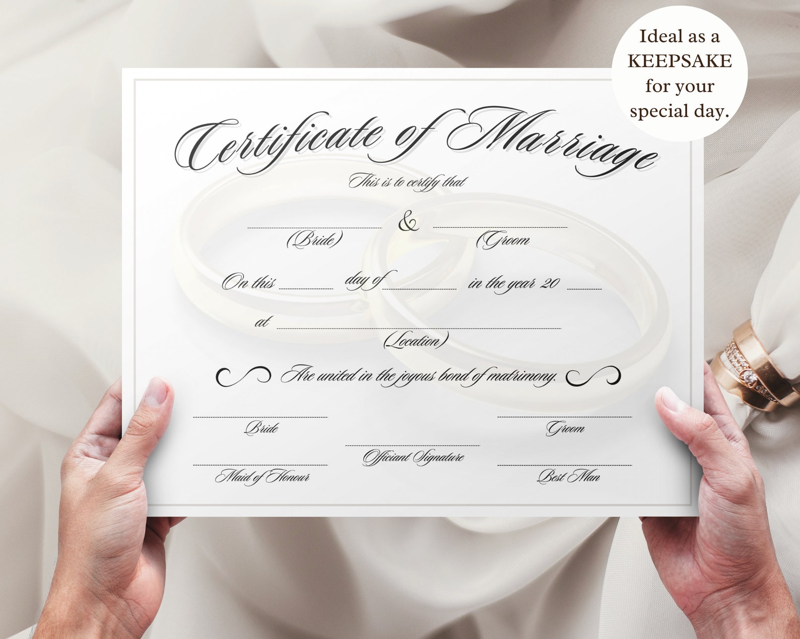 Marriage Certificate Template Fully Editable and Printable in Canva Catholic Marriage License ...