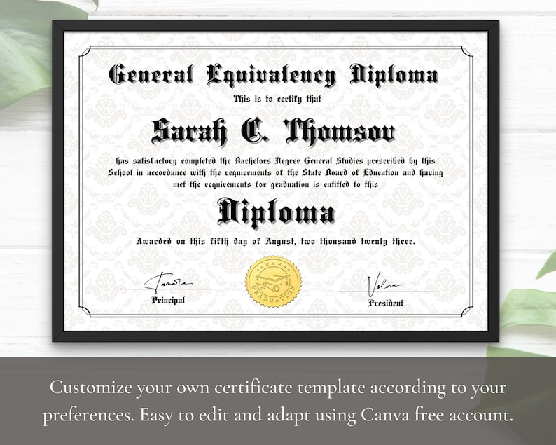 General Equivalency Diploma Customized GED Diploma Editable Etsy general-equivalency-diploma-customized-ged-diploma-editable-etsy