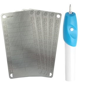 5x Krypto-Recovery-Platte + Engraver-Pen Seed-Phrase-Set Cold Wallet Wallet Wallet Mnemonic Lagerung Edelstahl