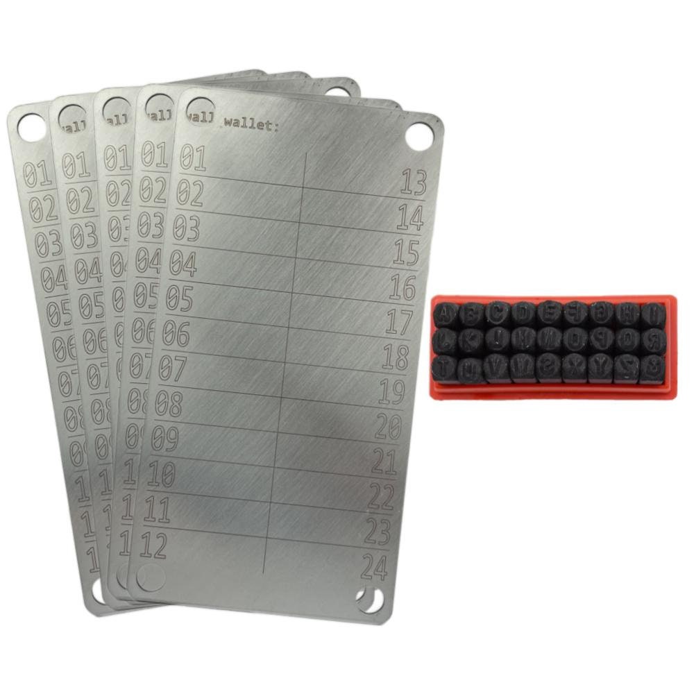 Cold Storage Crypto Kit 11-in-1 Bitcoin Crypto Wallet Kit - Fireproof Metal Seed  Storage With Engraving Tools Stainless Steel Bitcoin Seed Storage