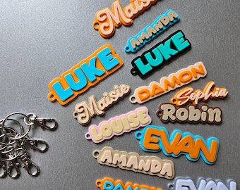 3D Printed Name Keyring Personalised Keychain
