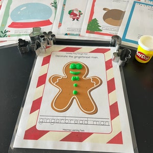 DIGITAL DOWNLOAD Holiday Play Dough Mats Sensory Activity Christmas Activity Autism ASD Toddler Homeschool Hand on learning Instant Download