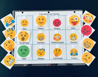 Emoji feelings self esteem cards on keyring wellbeing mindfulness SEN Autism 