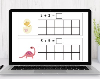 DIGITAL DOWNLOAD Math Ten Frame Addition Subtraction First Grade Homeschool Counting Skills