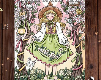 Wiel van het jaar heks kleurboek pdf (digitale download)