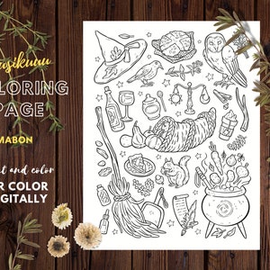 Mabon Printable Coloring Page - Etsy