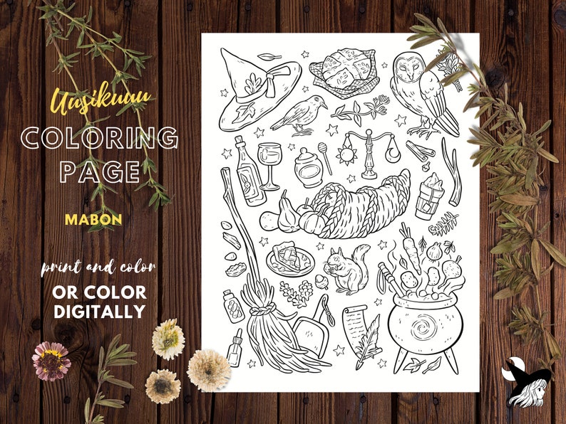 Mabon Printable Coloring Page - Etsy