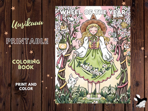 Wheel of the Year Witch Coloring Book PDF (Digital Download)