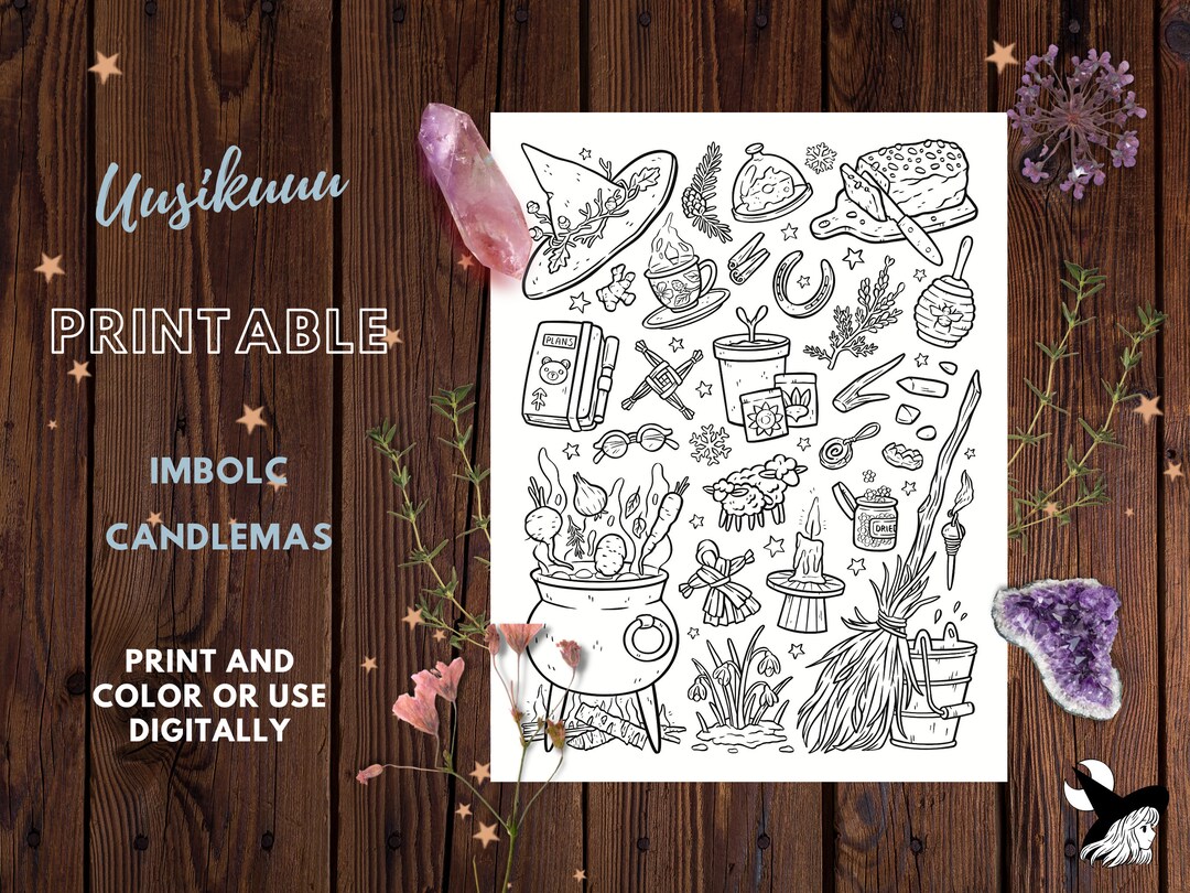 Imbolc Candlemas Printable Coloring Page Witch Sabbath Download - Etsy