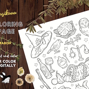 Mabon Printable Coloring Page - Etsy