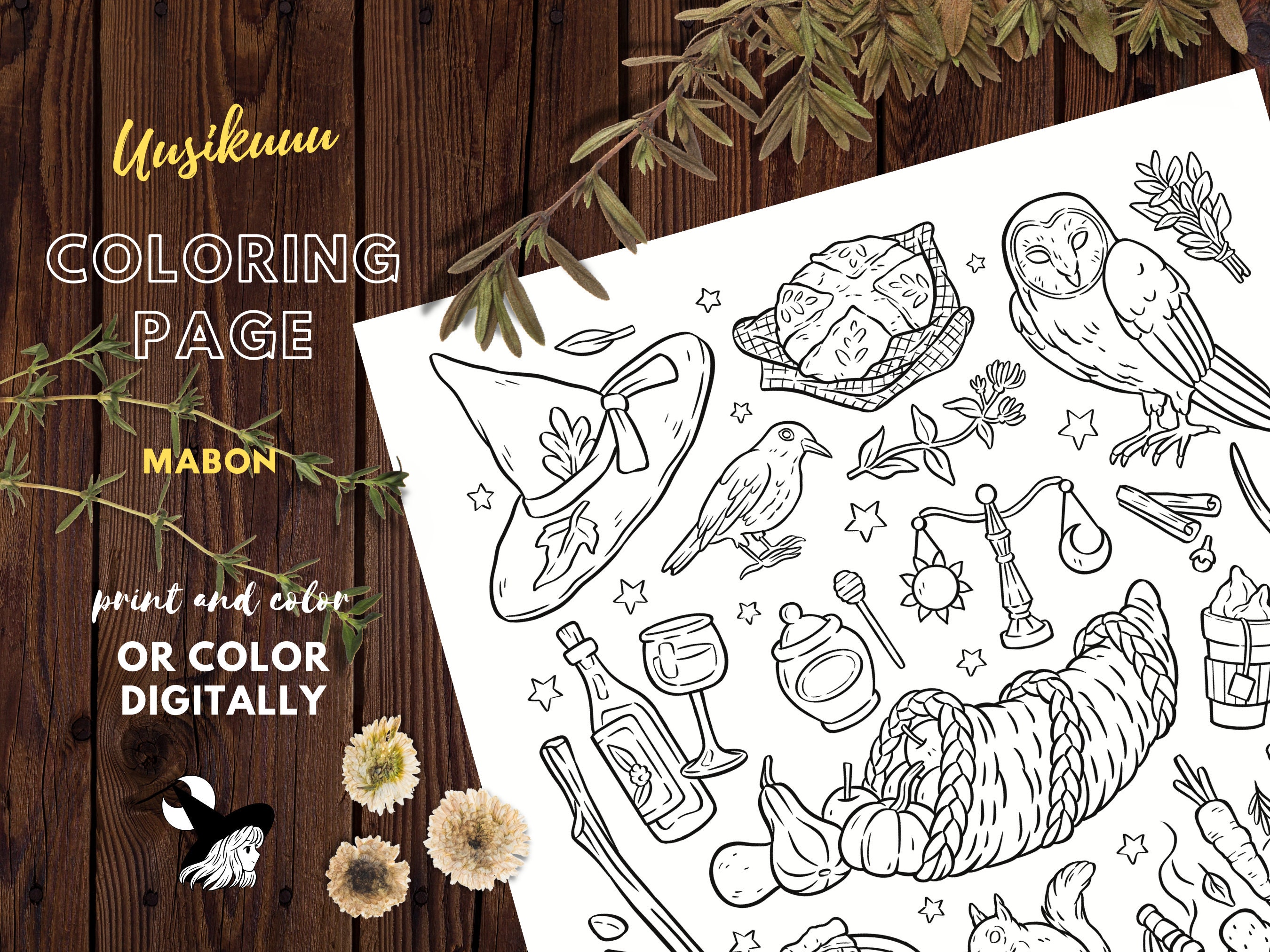 Mabon Printable Coloring Page - Etsy