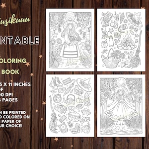 Pode incluir: Um livro de colorir imprim&iacute;vel com quatro ilustra&ccedil;&otilde;es detalhadas. O livro inclui o texto "Uusikumu PRINTABLE COLORING BOOK" e especifica&ccedil;&otilde;es: 21,6 x 27,9 cm, PDF, 300 DPI e 24 p&aacute;ginas. O texto "PODE SER IMPRESSO E COLORIDO NO PAPEL DA SUA ESCOLHA!" tamb&eacute;m est&aacute; inclu&iacute;do.