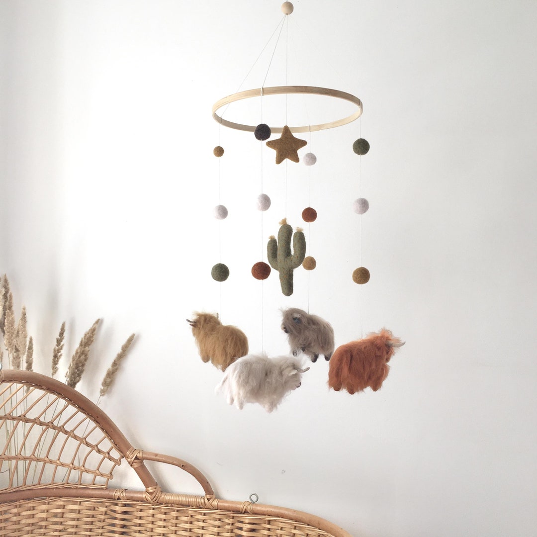 West Nursery Theme Westland Nursery Cowboy Baby Mobile Cow Etsy