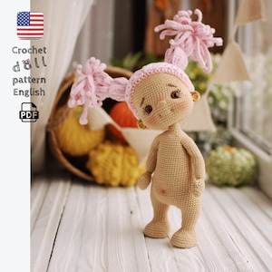 Crochet  Doll Base Pattern | Seamless Amigurumi toy | PDF Tutorial  | English US Terms