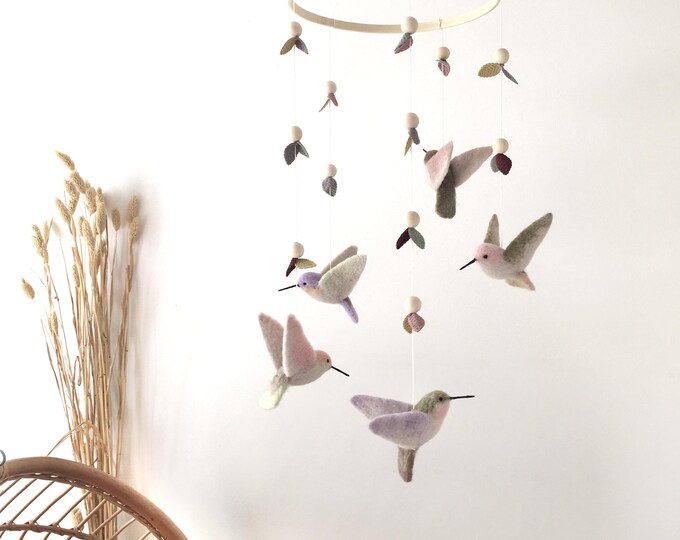 Nursery Bird Mobile Flying Birds Mobiles Hummingbirds Etsy
