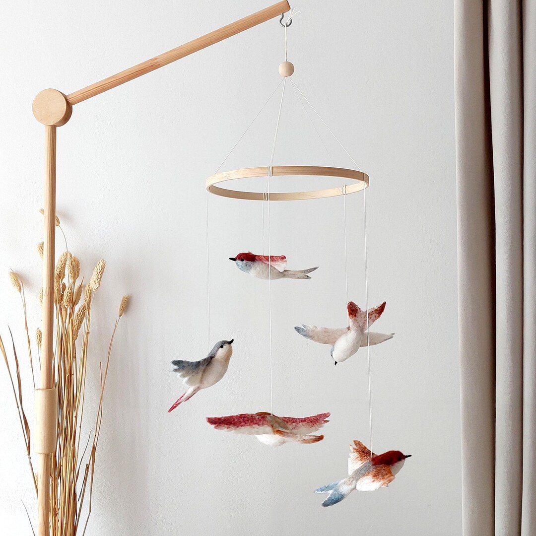 Birds Room Decor, Nursery Mobile Bird, Flying Birds Mobiles, Baby