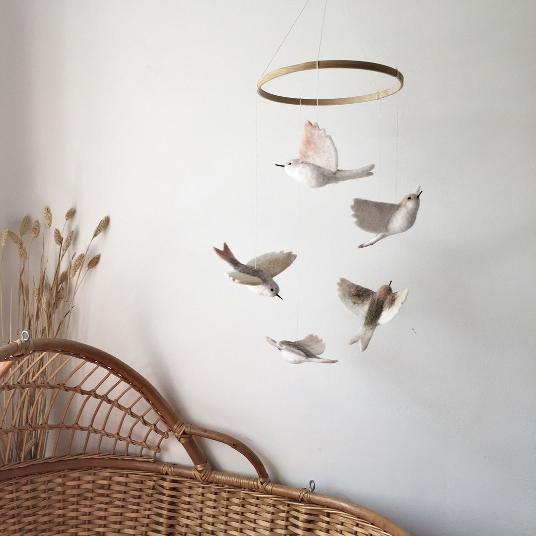 Birds Nursery Theme, Neutral Baby Mobile, Nature Baby Mobile, Nursery
