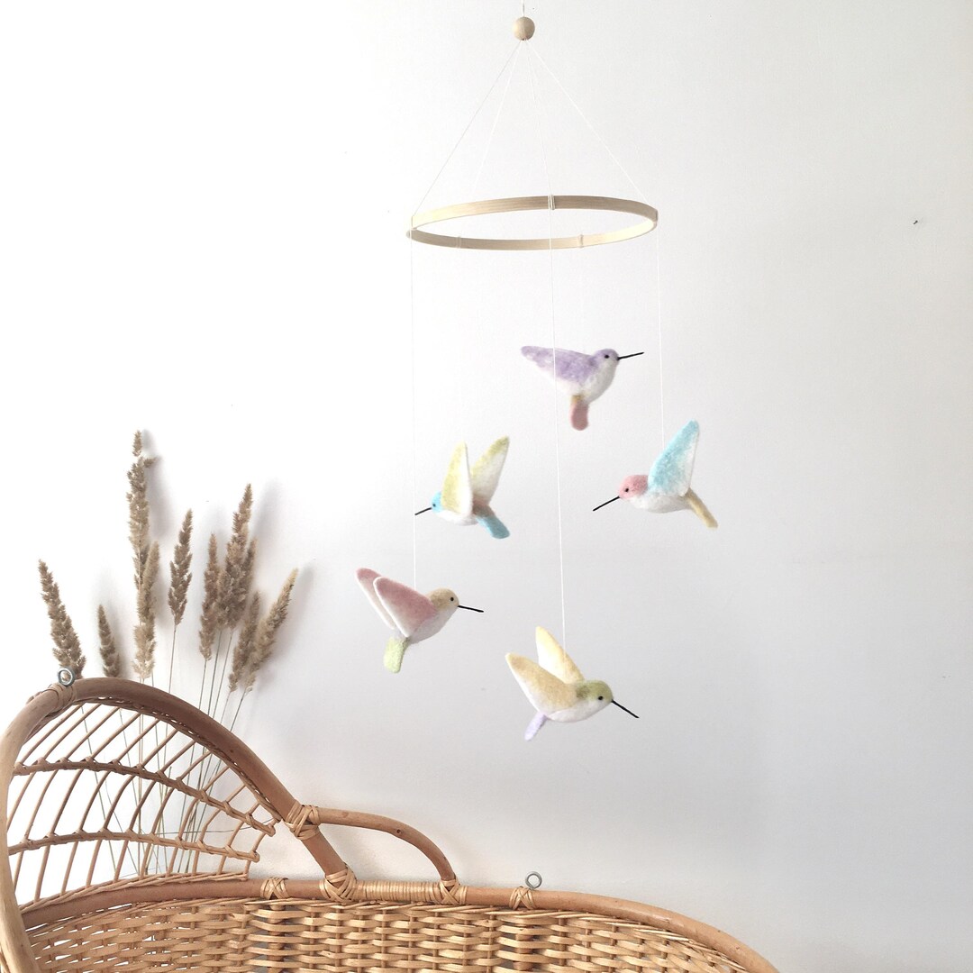 Rainbow Hummingbirds, Nature Baby Mobile, Birds Decorations, Bird Baby
