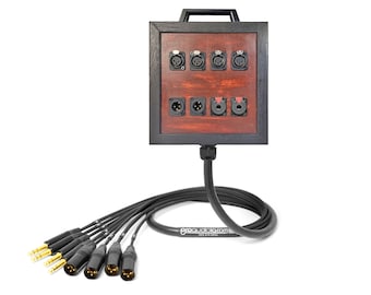 8-Channel Mogami Wooden Studio Wall Box / Stage Box | Mogami 2932 & Neutrik Gold Connectors | Premium Finish