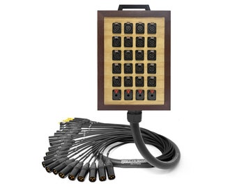 24-Channel Mogami Wooden Studio Wall Box / Stage Box | Mogami 2936 & Neutrik Gold Connectors | Premium Finish