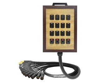 16-Channel Mogami Wooden Studio Wall Box / Stage Box | Mogami 2934 & Neutrik Gold Connectors | Premium Finish