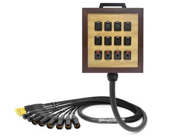 12-Channel Mogami Wooden Studio Wall Box / Stage Box | Mogami 2933 & Neutrik Gold Connectors | Premium Finish