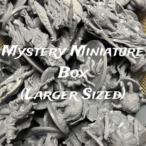 Mystery Bulk Box of Larger sized miniatures, Tabletop RPG, Dungeons and Dragons, High Quality Miniatures, DnD Bundle (28-32mm scale)