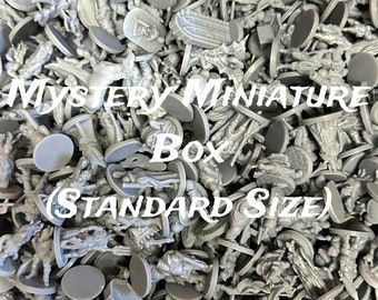 Mystery Bulk Box of standard miniatures, Tabletop RPG, Dungeons and Dragons, High Quality Miniatures, DnD Bundle (28-32mm scale)