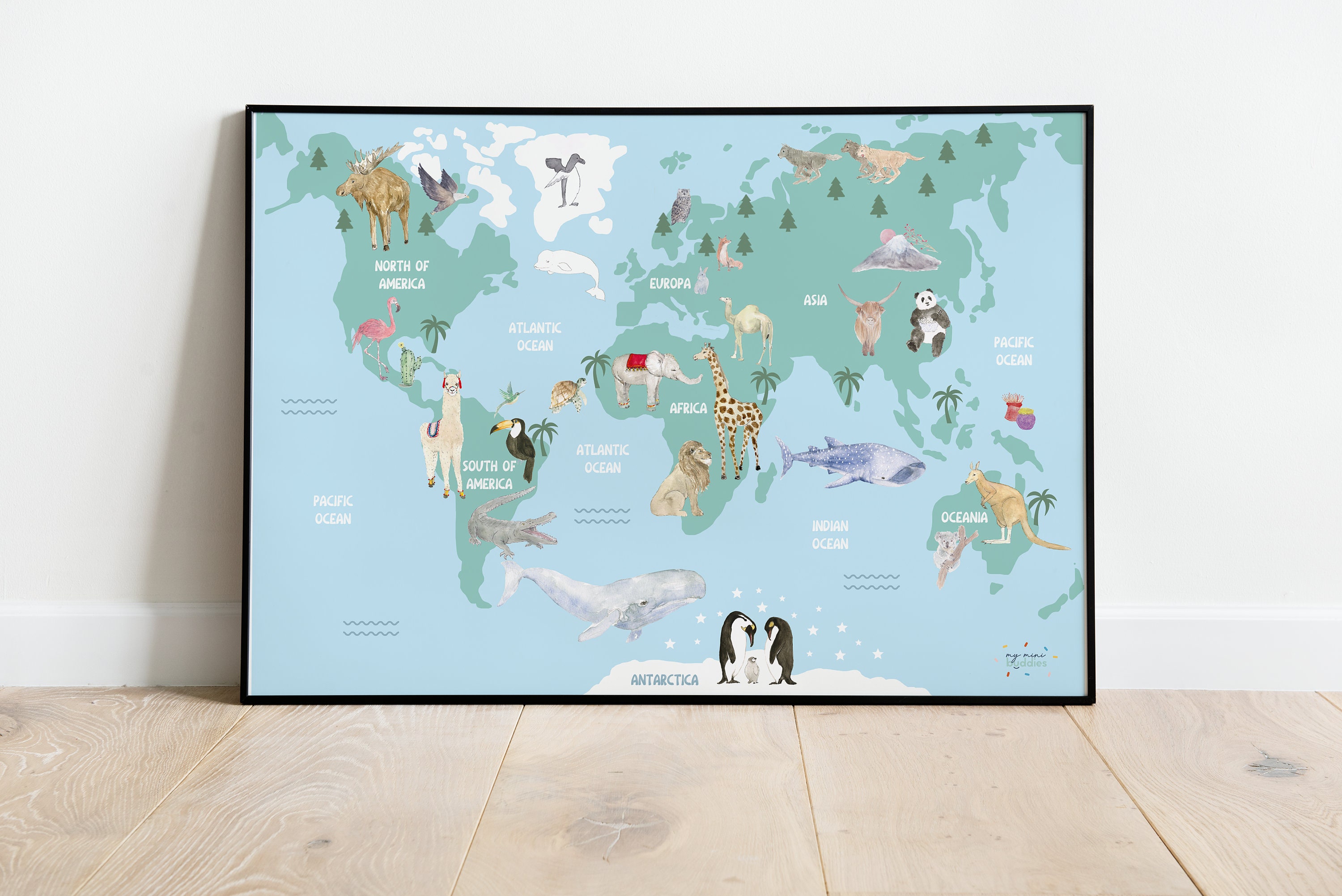 Carte du Monde pour enfants - Carte murale de grand format