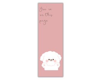 Bookmark Cute Puppy Pink You are on this Page Book mark