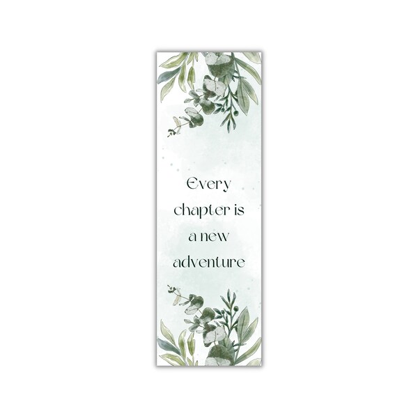 Bookmark Green Watercolor Botanical Book Mark Escape Reality Aesthetic Stationary