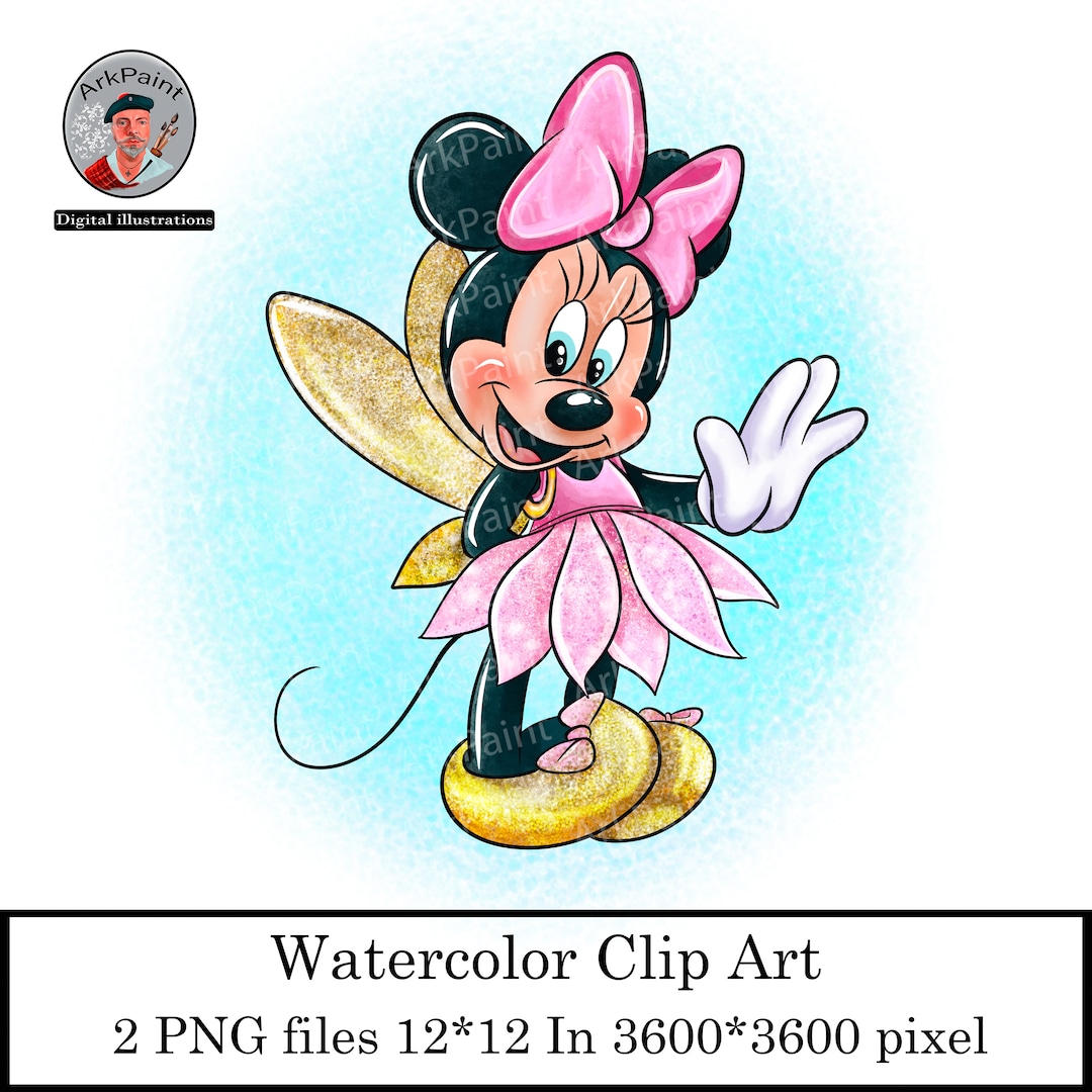 Minnie Mouse PNG, Minnie Mouse Fairy Clipart, Minnie Mouse Watercolor
